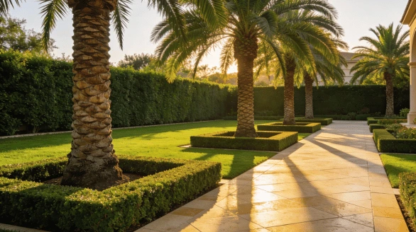Premium landscape upkeep and pathway maintenance for luxury villas in Qatar by Zubicon