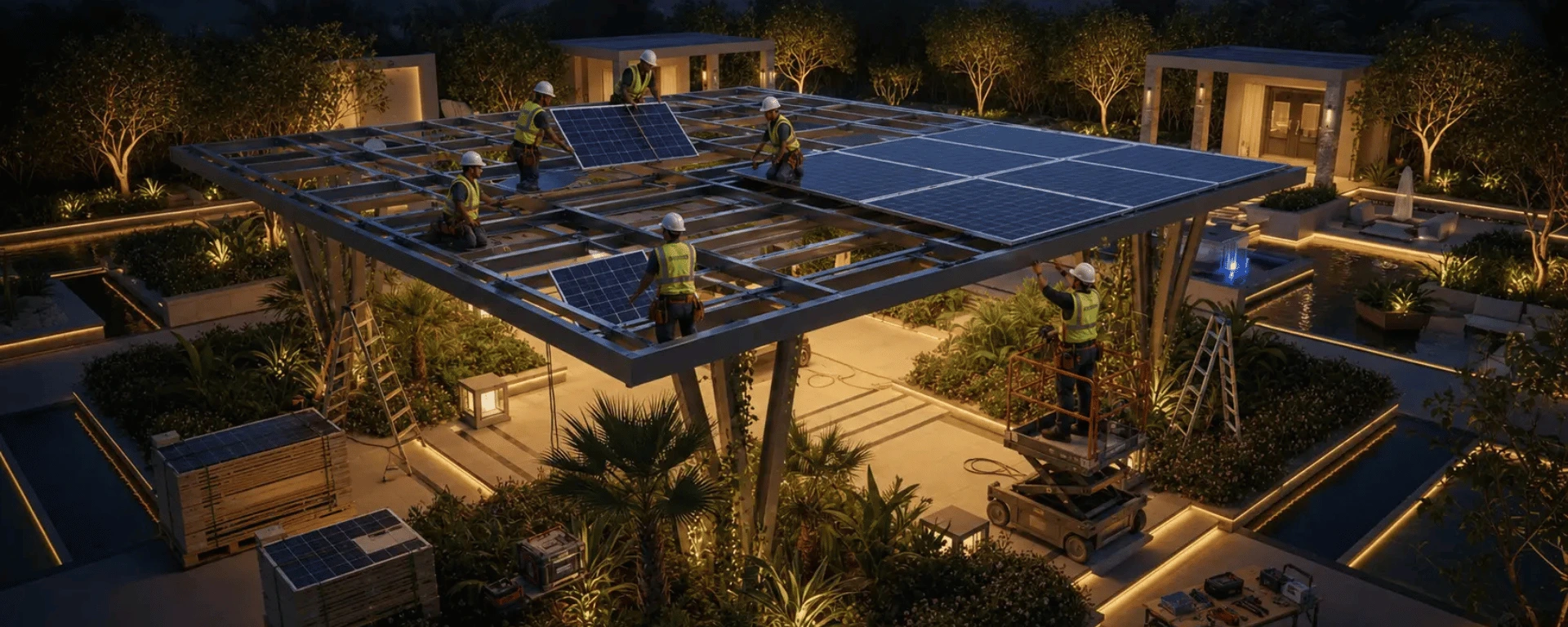 Solar system installation for Qatar projects